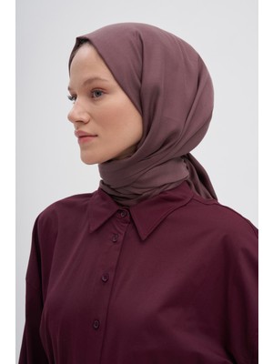 Carell Şantuk Çift Taraflı Ipekli Şal Koyu Gül Kurusu