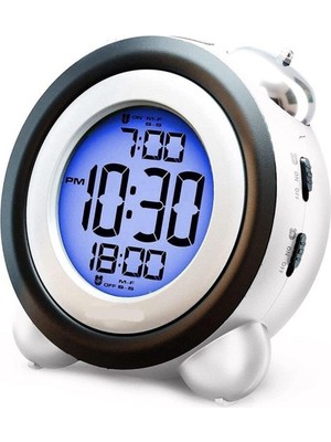 PremiumPort LED Işıklı Dijital Masa Saati, Zaman, Tarih ve Çift Alarm Özelliği