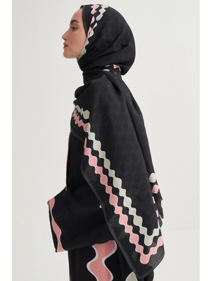 Carell Luma Monogram Floş Şal Siyah