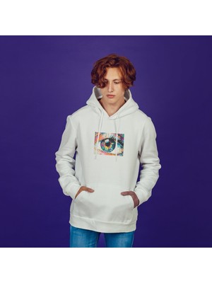 The Lucid Lab The Eye Oversize Hoodie - Beyaz