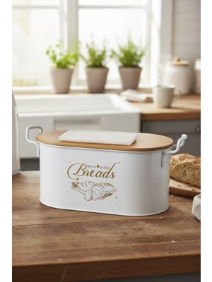 Özbience Beyaz Ahşap Ekmeklik, Şık ve Dayanıklı Kesim Tahtası