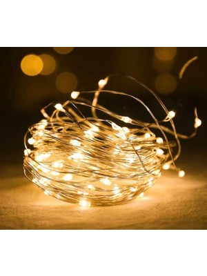 PremiumPort 2 Metre Sarı Işıklı Peri Ledli Dekoratif Mandal Seti