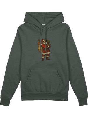 The Lucid Lab Vintage Santa Oversize Hoodie - Antrasit