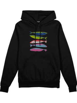 The Lucid Lab Warhol’s Sardines  Oversize Hoodie - Siyah