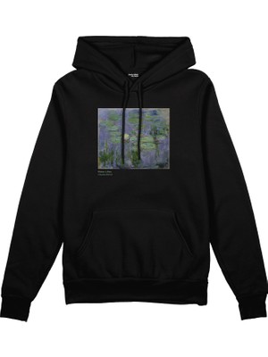 The Lucid Lab Water Lilies  Oversize Hoodie - Siyah