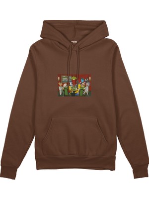 The Lucid Lab Champions League Poker  Oversize Hoodie - Kahverengi
