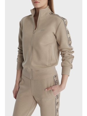 Guess Britney Regular Fit Dik Yaka Fermuarlı Sweat V2YQ16KB3P2 Bayan Sweat V2YQ16 KB3P2 G1CA