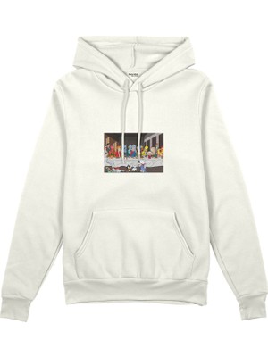 The Lucid Lab Champions Last Supper  Oversize Hoodie - Beyaz