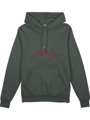 The Lucid Lab Brushstroke Christmas Tree Oversize Hoodie - Antrasit