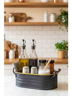 Özbience Şık Siyah ve Altın Ekmeklik, 22 Cm, Modern ve Zarif Tasarım