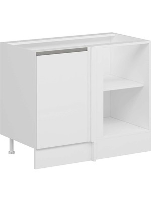 Alvinka Mutfak Modül Hg_j Alt 1K1R 105CM Köşe Dolap Beyaz Beyaz Mdf