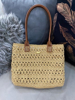 Rabika Çiçek Tote Hasır Çanta