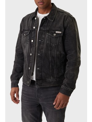 Calvin Klein Pamuklu Regular Fit Klasik Yaka Kot Ceket LV04RE765G2U4 Erkek Kot Ceket LV04RE765G 2u4