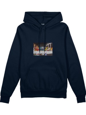 The Lucid Lab Champions Last Supper  Oversize Hoodie - Lacivert