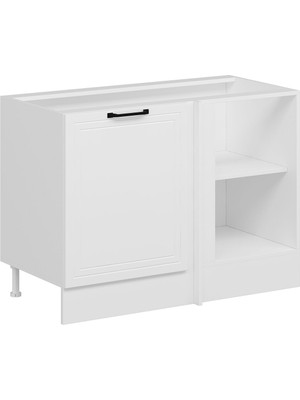Alvinka Mutfak Modül Mbr_a Alt 1K1R 120CM Köşe Dolap Beyaz Beyaz Mdf