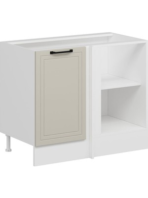 Alvinka Mutfak Modül Mbr_a Alt 1K1R 105CM Köşe Dolap Beyaz Kumtaşı Suntalam