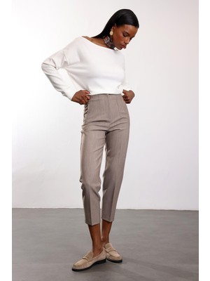 5in1Canpolat Efektli Vizon Flatolu Pantolon 5113