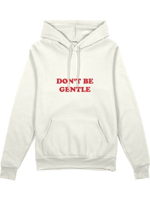 The Lucid Lab Don't Be Gentle  Oversize Hoodie - Beyaz