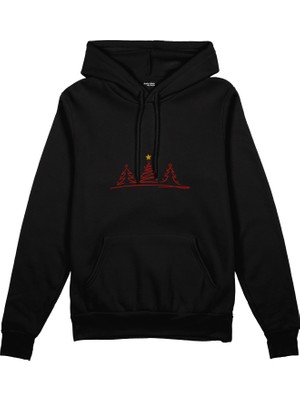 The Lucid Lab Brushstroke Christmas Tree Oversize Hoodie - Siyah