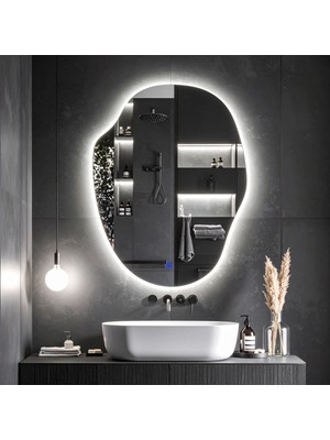 PremiumPort Beyaz Led’li Dokunmatik Sensörlü Lavabo ve Banyo Aynası