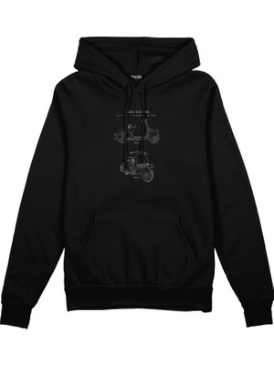 The Lucid Lab Vespa Oversize Hoodie - Siyah
