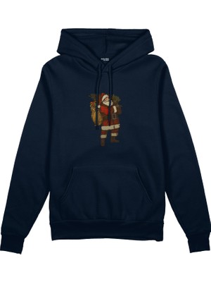 The Lucid Lab Vintage Santa Oversize Hoodie - Lacivert