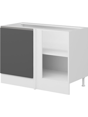 Alvinka Mutfak Modül Hg_j Alt 1K1R 120CM Köşe Dolap Beyaz Antrasit Suntalam