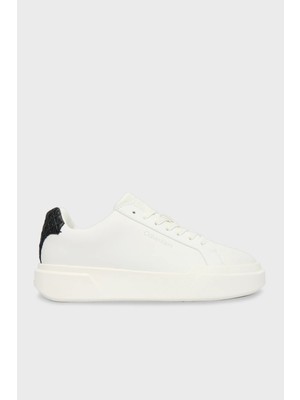 Calvin Klein Logolu Hakiki Deri Sneaker Ayakkabı YW0YW0203601W Bayan Ayakkabı YW0YW02036 01W