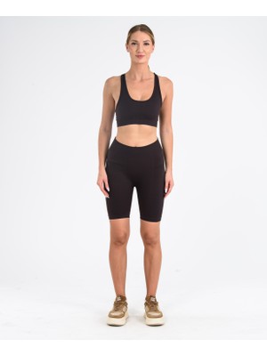 Saby Kadın Kahve Seamless Yüksek Bel Toparlayıcı Spor Şort