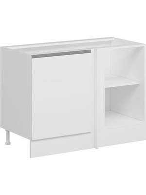 Alvinka Mutfak Modül Hg_j Alt 1K1R 120CM Köşe Dolap Beyaz Beyaz Mdf