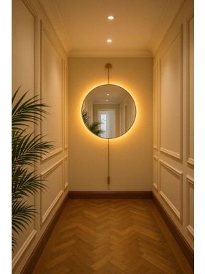 PremiumPort Pilli Kablosuz Led'li 90X50 cm Gold Dekoratif Duvar Paneli