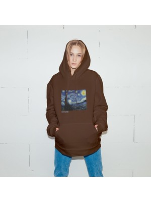 The Lucid Lab The Starry Night Oversize Hoodie - Kahverengi