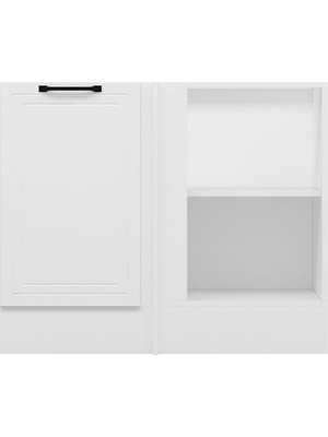 Alvinka Mutfak Modül Mbr_a Alt 1K1R 105CM Köşe Dolap Beyaz Beyaz Suntalam