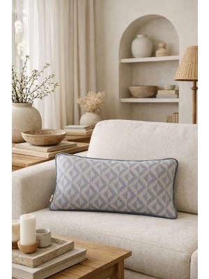 Needle Cos Gri Dikdörtgen Kırlent Kılıfı