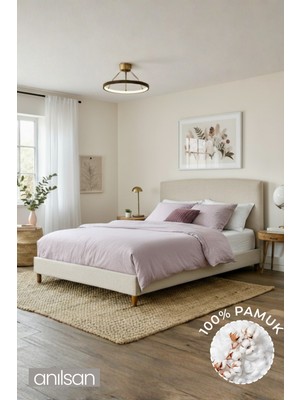 Anılsan Camelia King Düz Ranforce Nevresim Set- Lila %100