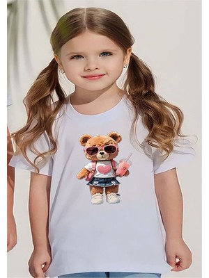 ÇARŞI47 Kız Çocugu Tişört 3D Baskı Kalitesi ile T-Shirt