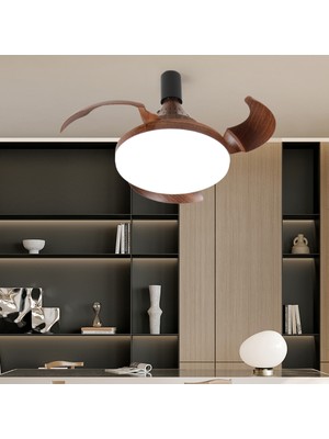 PremiumPort Renkli LED Işıklı Katlanabilir Hayalet Kanat Akıllı Tavan Vantilatörü