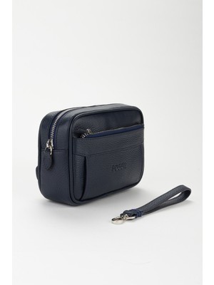 Fossil %100 Hakiki Deri Özel Minimal Tasarım El Çantası Portföy Traş Çantası