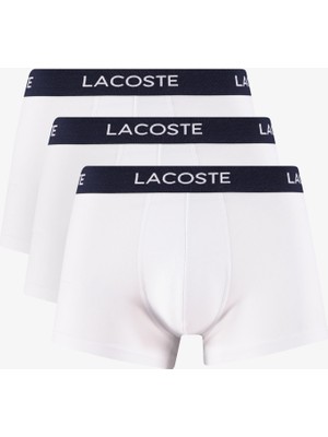 Lacoste Erkek Baskılı 3'lü Beyaz Boxer 5H1291T 001