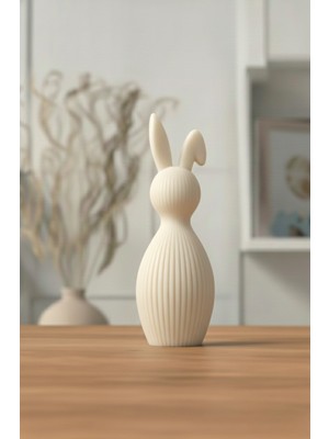 Trintora Dekoratif Tavşan Figürü Hediyelik Biblo - Krem