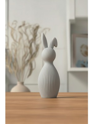 Trintora Dekoratif Tavşan Figürü Hediyelik Biblo - Gümüş