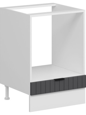 Alvinka Mutfak Modül Mbr_b Alt 1k 60CM Ank Dolap Beyaz Antrasit Mdf