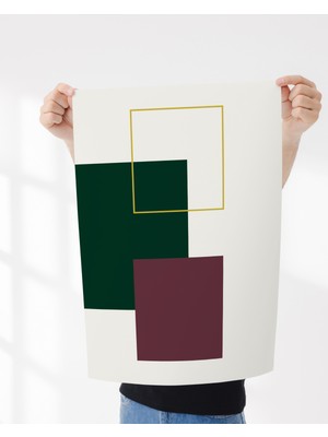 Rosa Art Çerçevesiz Poster - Modern Geometrik Soyut Poster -Yüksek Çözünürlüklü-Dijital Baskı