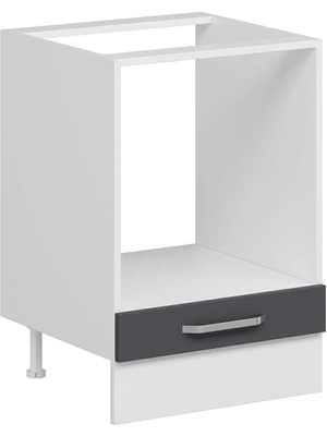 Alvinka Mutfak Modül Duz Alt 1k 60CM Ank Dolap Beyaz Antrasit Suntalam