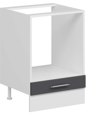 Alvinka Mutfak Modül Mbr_c Alt 1k 60CM Ank Dolap Beyaz Antrasit Mdf