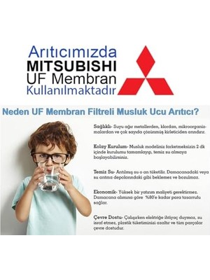 Water Uf Membran Filtreli Musluk Ucu Arıtıcı / 3 Adet Uf Membran Filtreli KARTUŞ/GW-D01P2