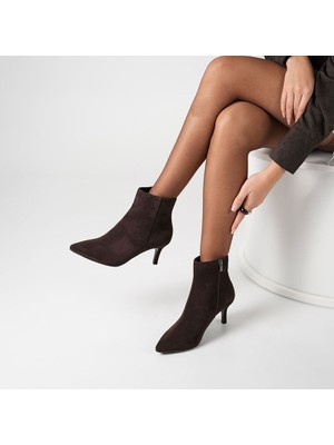 Ametist Carmen Acı Kahve Süet Ince Topuklu Kadın Bot – 7 cm – Sıcak Astar – Tpu Taban