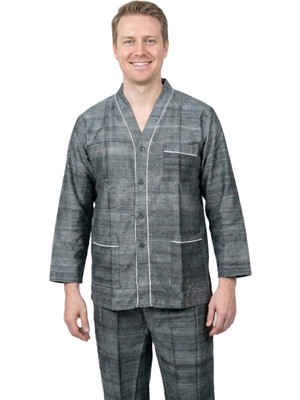 Oppland Erkek Pijama Takımı %100 Pamuk Kumaş Star Model Cepli Rahat Tam Kalıp