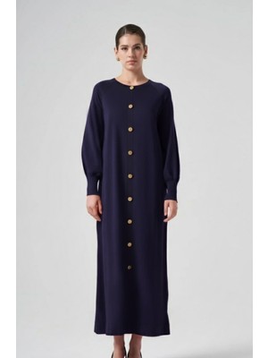 Nuss Triko Uzun Kol Sıfır Yaka Elbise