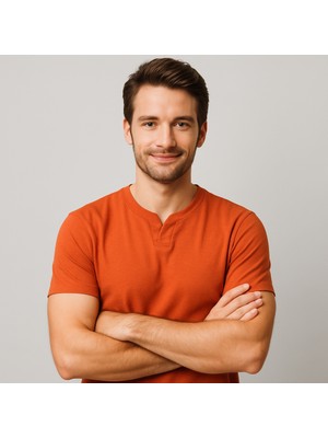 Uomo Park 2124 Henley Tişört Basic Casual T Shirt